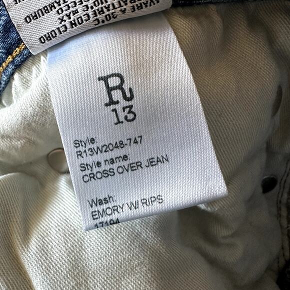 R13 Crossover Distressed Jeans - Picture 9 of 10